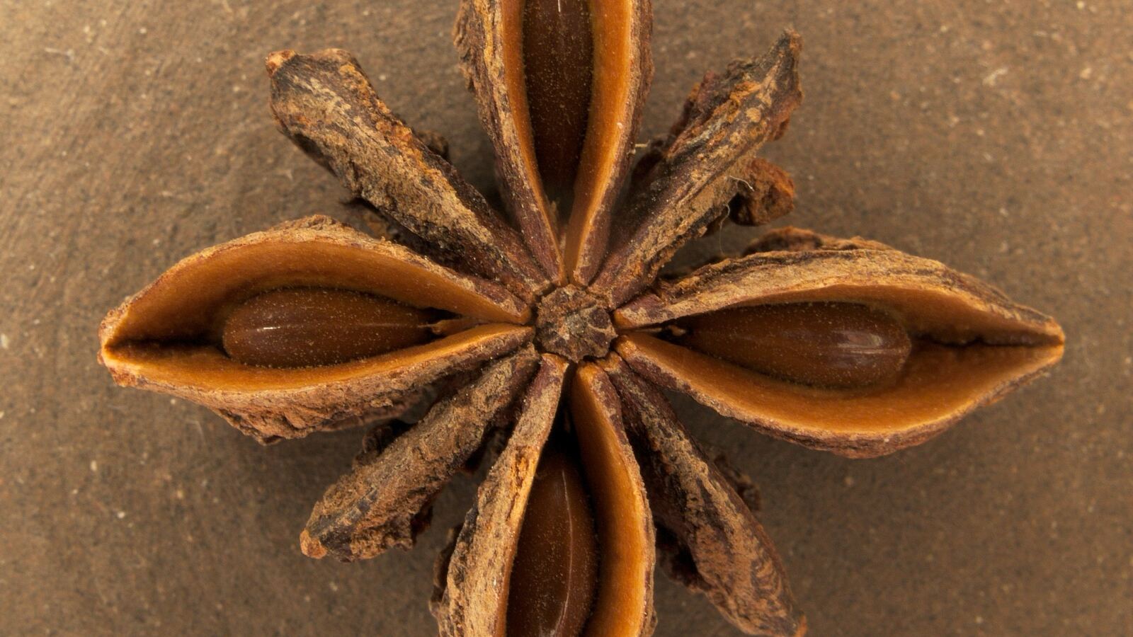 Dried star anise pods showing the eight-pointed star shape